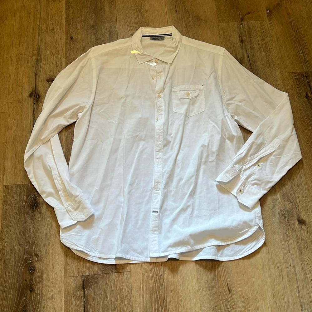 MEN TASC PERFORMANCE BUTTON-DOWN CHECKERED SHIRT SZ M BLUE/WHITE